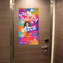 Custom Mermaid Happy Birthday Cruise Door Spandoek