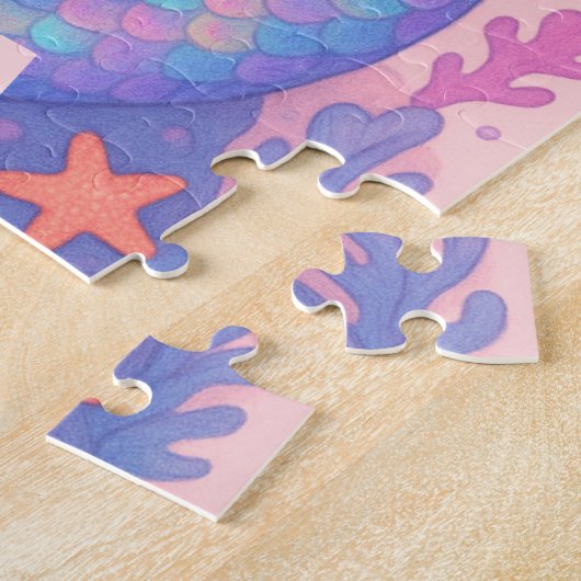 Custom Mermaid Puzzle with Name & Ocean Shells (Côté)