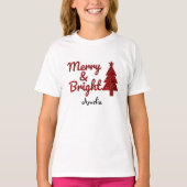 Custom Merry and Bright Christmas T-shirt (Voorkant)