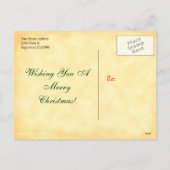 Custom Merry Christmas Green Pine Briefkaart (Achterkant)