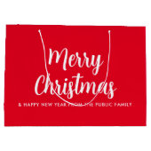 Custom Merry Christmas Happy New Year Sjabloon Groot Cadeauzakje (Achterkant)