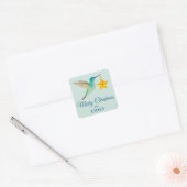 Custom Merry Christmas Hummingbird Square Sticker (Enveloppe)