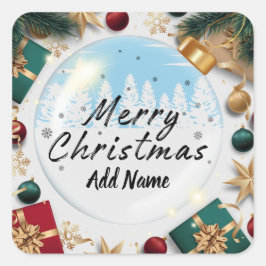 Custom Merry Christmas met Voeg Naam Sticker