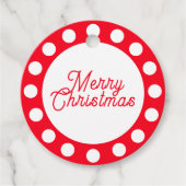 Custom Merry Christmas Red and White Dots Bedankjes Labels (Voorkant)