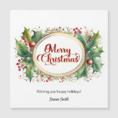 Custom Merry Christmas Script in Goud Bloemen Lijs (Voorkant)