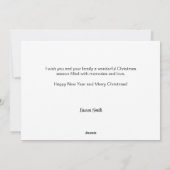 Custom Merry Christmas Script in Goud Bloemen Lijs Feestdagenkaart (Achterkant)