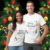 Custom Merry Christmas Snowman Familie Vakantie T-shirt