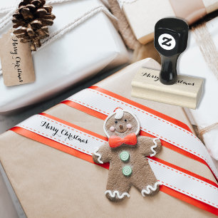 Custom Merry Christmas Vakantie Groeten Elegant Rubberstempel