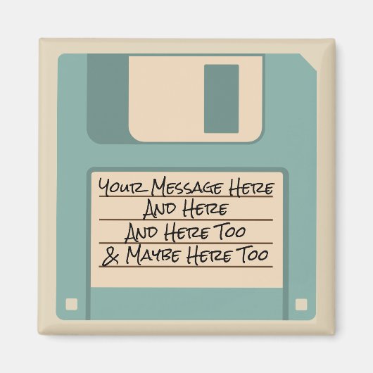 Custom Message Computer Floppy Disk Magneet (Voorkant)