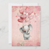 Custom Message Elephant Animal Valentines Day Feestdagenkaart (Voorkant)