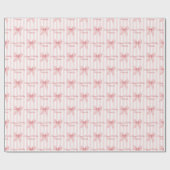 Custom Message Pink Coquette Bows Happy Birthday Cadeaupapier (Vlak)