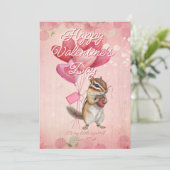 Custom Message Squirrel Animal Valentines Day Feestdagenkaart (Staand voorkant)