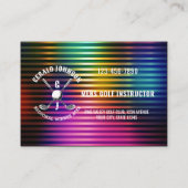 Custom Metallic Kleurrijke Golf Monogram Ontwerp Visitekaartje (Achterkant)