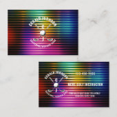 Custom Metallic Kleurrijke Golf Monogram Ontwerp Visitekaartje (Voorkant / Achterkant)