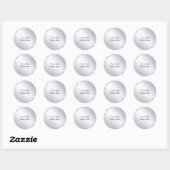 Custom Metallic Silver Sjabloon Jouw tekst toevoeg Ronde Sticker (Vel)