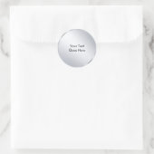 Custom Metallic Silver Sjabloon Jouw tekst toevoeg Ronde Sticker (Tas)