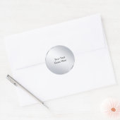 Custom Metallic Silver Sjabloon Jouw tekst toevoeg Ronde Sticker (Envelop)
