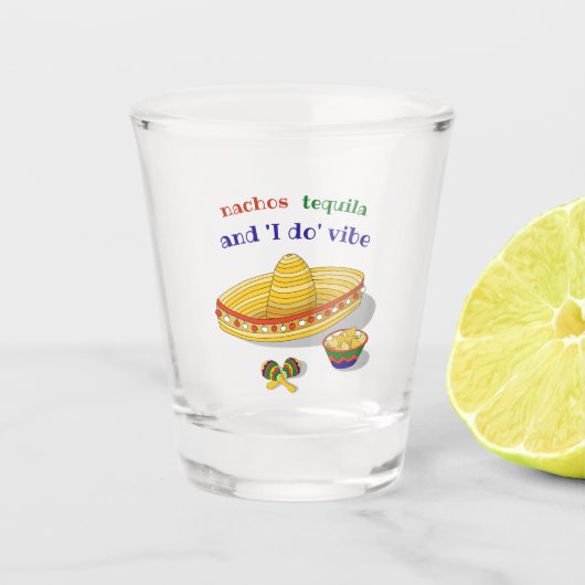 Custom Mexican Fiesta Bachelorette Party  Shot Glas (Voorkant)