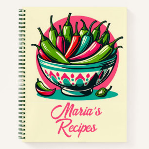 Custom Mexican Food Chile Pop Art Receptenboek Notitieboek