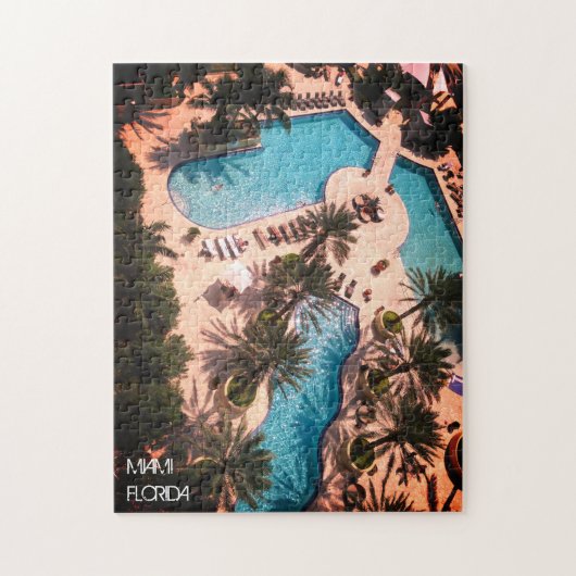 Custom Miami Beach FL Good Vibes and Palms Adults Legpuzzel (Verticaal)