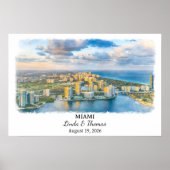 Custom Miami Wall Art, Florida Poster (Devant)