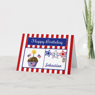 Custom Military Birthday Kaart - Naam en leeftijd