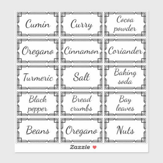 Custom Minimal Kitchen Spices Storage Labels (Vel)