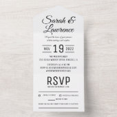 Custom minimalist All in One Wedding Invitation Uitnodiging (Binnen)