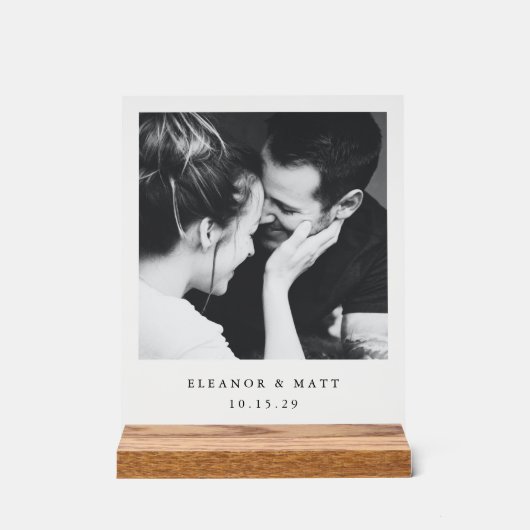 Custom Minimalist Couple Photo Wedding Clear (Recto)