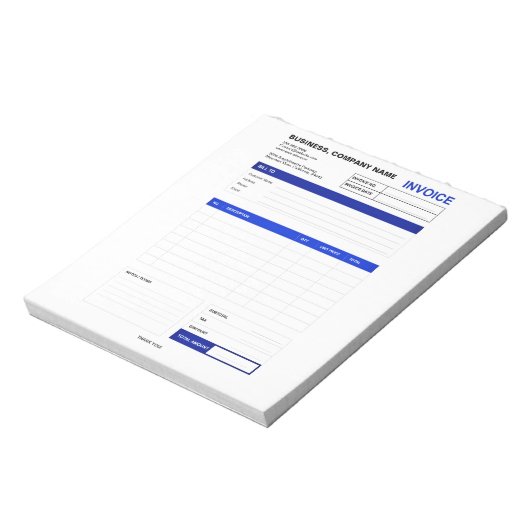 Custom Minimalist Small Business Invoice Receipt Notitieblok (Gedraaid)
