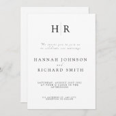 Custom Minimalist Wedding Invitation (Devant / Derrière)