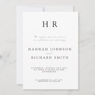 Custom Minimalist Wedding Invitation