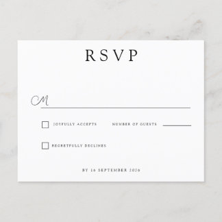 Custom Minimalist Wedding RSVP Aankondigingskaart