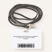 Custom Minimalist White Employee Logo Lanyard Badge (Achterkant met draagriem)