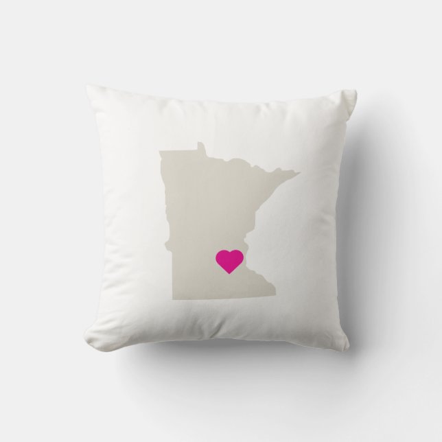Custom Minnesota State Love Reversible Pillow Kussen (Voorkant)