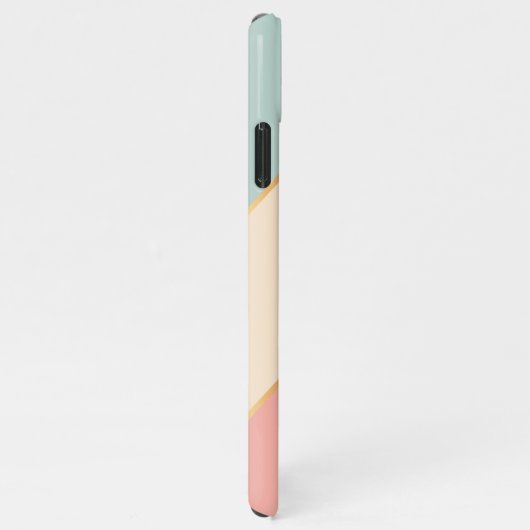 Custom Mint Blauwgroen Groen Perzik Blush Roze Str iPhone Hoesje (Rechterkant)