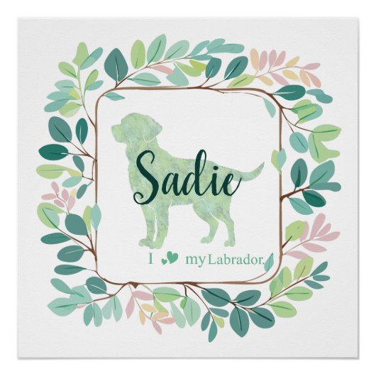 Custom Mint Labrador Retriever Silhouette Poster Perfect Poster (Voorkant)