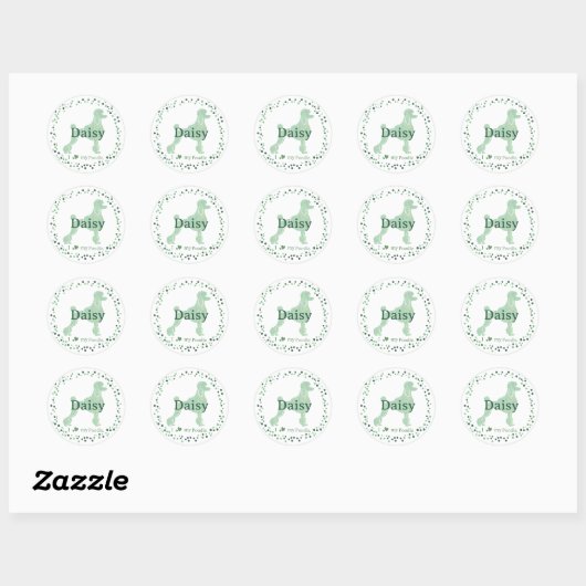 Custom mint poodle sticker - Personalized Gift (Vel)