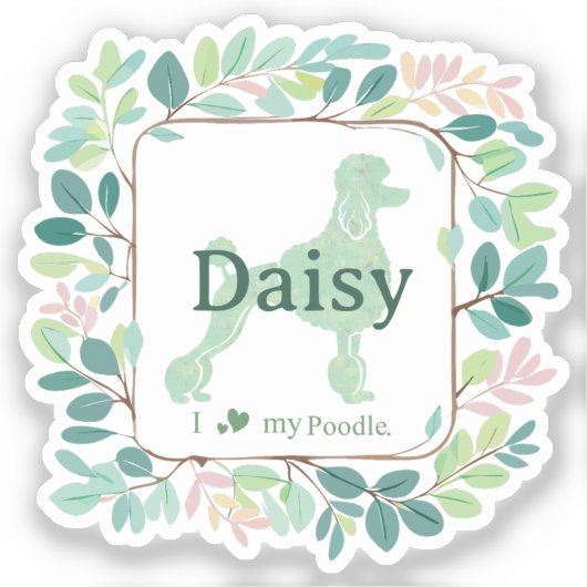 Custom mint poodle sticker - Personalized Gift (Recto)