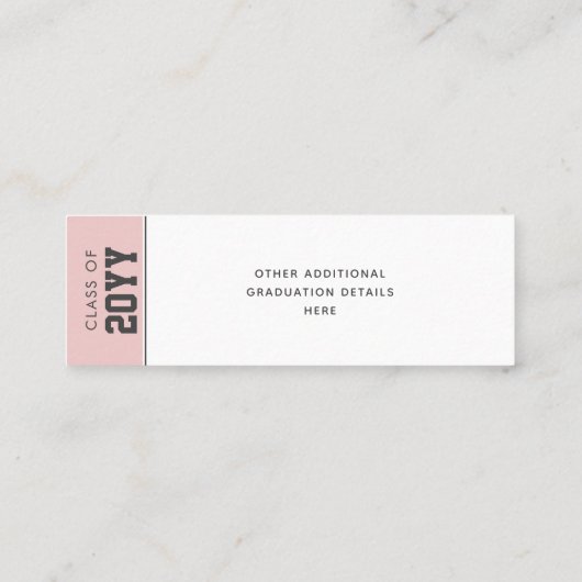 Custom Modern Afstuderen naam Kaart Inserts Contactkaartje (Achterkant)