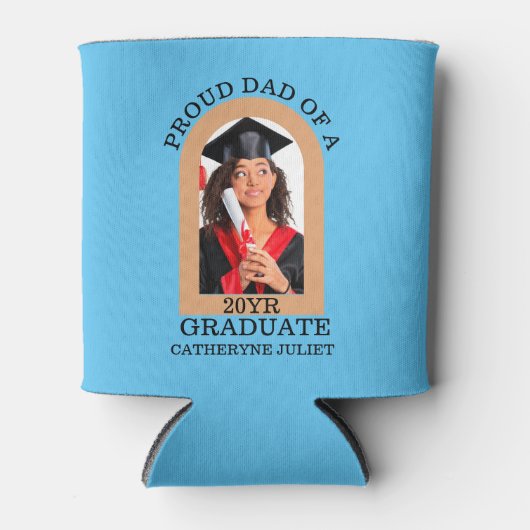 Custom Modern Arch Foto trotse dad afstuderen Blikjeskoeler (Voorkant)