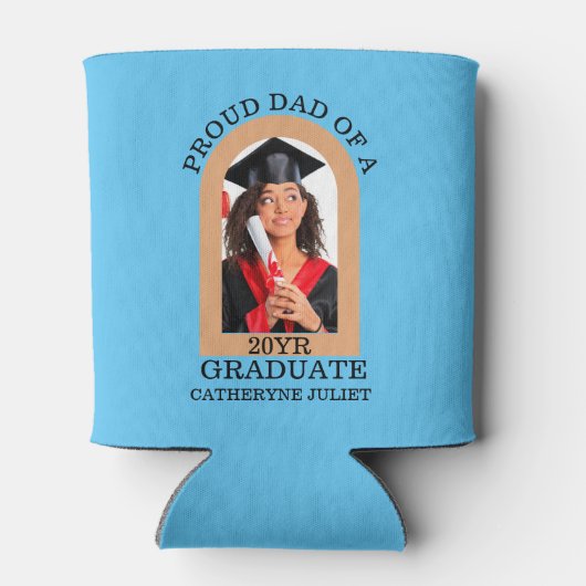 Custom Modern Arch Foto trotse dad afstuderen Blikjeskoeler (Achterkant)