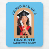 Custom Modern Arch Foto trotse dad afstuderen Muismat (Voorkant)