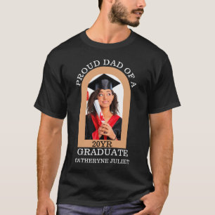 Custom Modern Arch Foto trotse dad afstuderen T-shirt