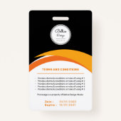 Custom Modern Black Employee ID Kaart met barcode Badge (Achterkant)