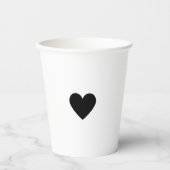 Custom Modern Black Heart Papieren Bekers (Voorkant)