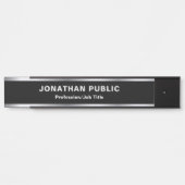 Custom Modern Black & Silver Glamour Luxurious Deurbordje (Voorkant)