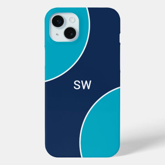 Custom Modern Blue Minimalist Case-Mate iPhone Case (Achterkant)