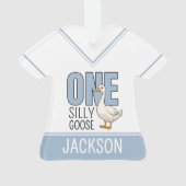 Custom Modern Blue One Silly Goose First Birthday (dos)