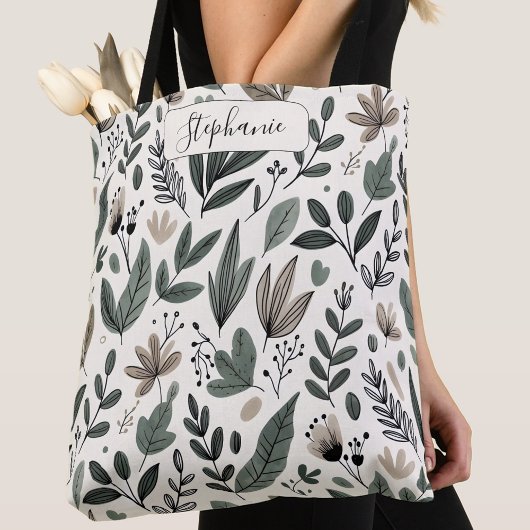 Custom Modern Botanical Everyday Style Draagtas